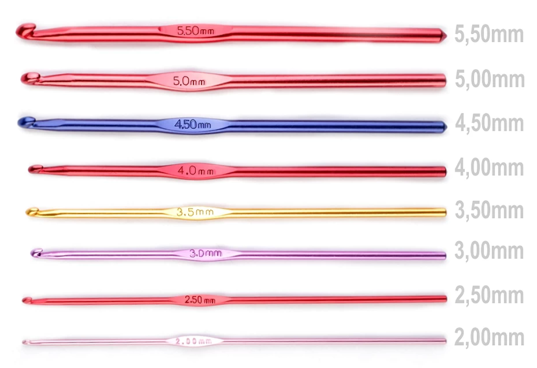 Háček na háčkování vlny hliníkový - č. 6,5