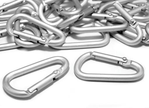 Karabina kovová 20x40mm STEEL - stříbrná 