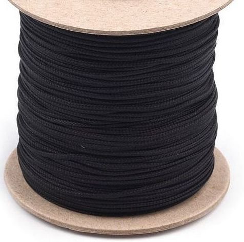 Šňůra PES na navlékání korálků - černá Ø1mm (10m)