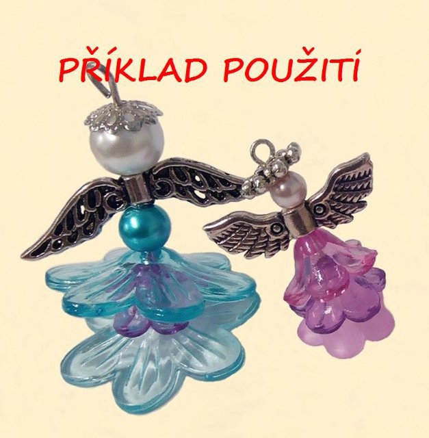 Korálky plastové/květina - žlutá (10ks)