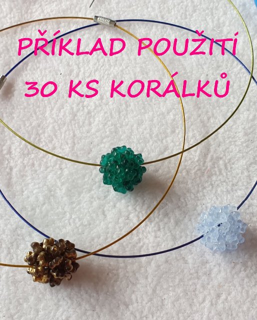 Korálky skleněné (30 kusů) - kytička zelená > Ø6mm