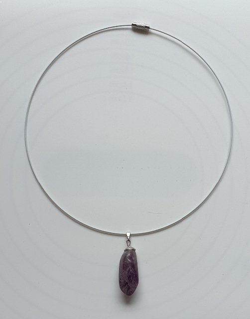 Náhrdelník na lanku s polodrahokamem - ametyst 1