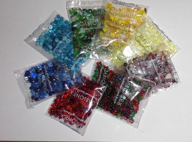 Korálky skleněné ramš (sáček 50g) - žlutá