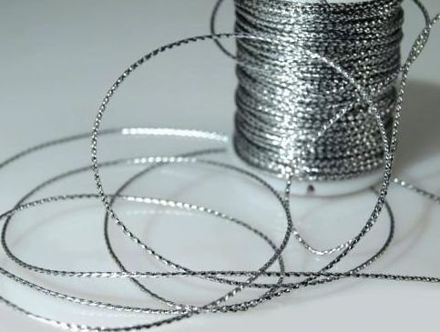 Šňůrka s lurexem - fialová světlá Ø1mm (návin 10m)