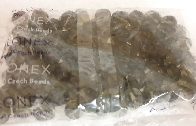 Korálky broušené/ohňovky - šedá kouřová > Ø12mm (250 gramů)