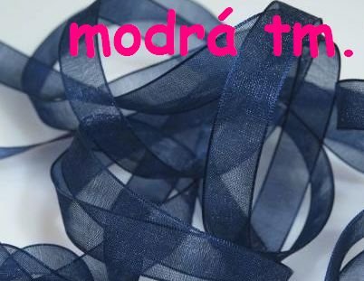 Stuha šifónová šíře 12mm - modrá tmavá