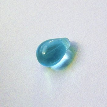 Korálky mačkané - kapka 8×14mm tyrkysová (10ks)