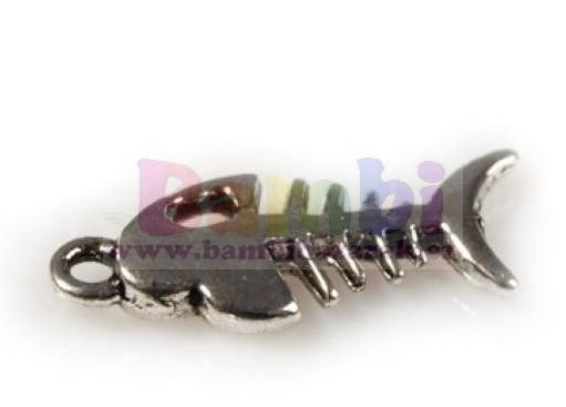 Přívěsek kovový - rybí kostra 8x15mm