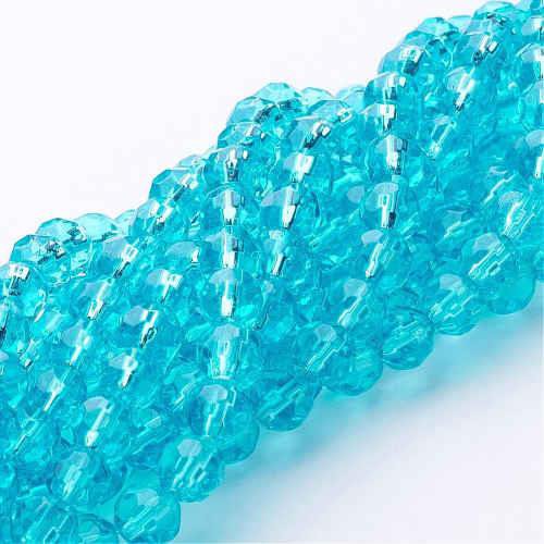 Korálky broušené/ohňovky - modrá tyrkys > Ø12mm(8 kusů)