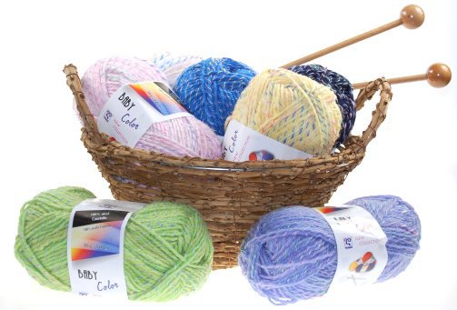 Pletací příze BABY COLOR - bílá > 50 gramů
