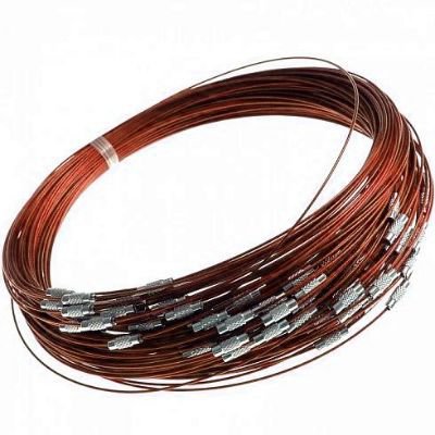 Bižuterní lanko Ø1mm se šroubovacím zapínáním - 45cm - hnědá