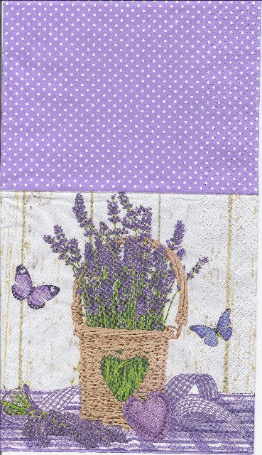 Třívrstvý ubrousek na decoupage - levandule - květináč