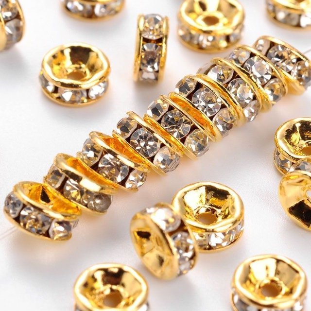 Šatonová rondelka - crystal-zlatá Ø10mm