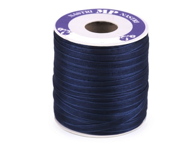 Stuha šifónová šíře 3mm - modrá tmavá