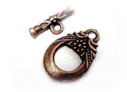 Bižuterní americké zapínání - 19x11mm,měď