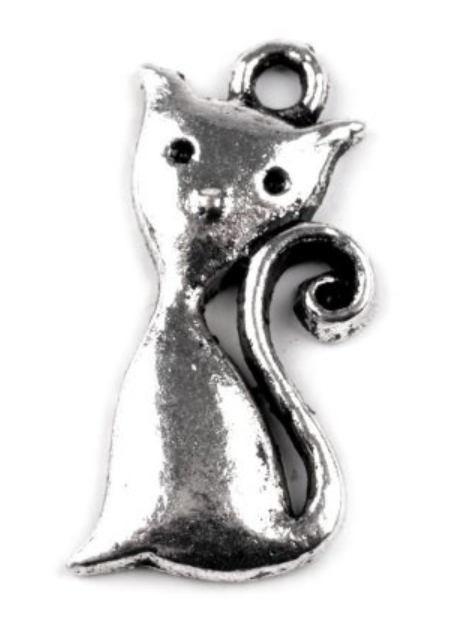 Přívěsek kovový - KOČKA 12x25mm