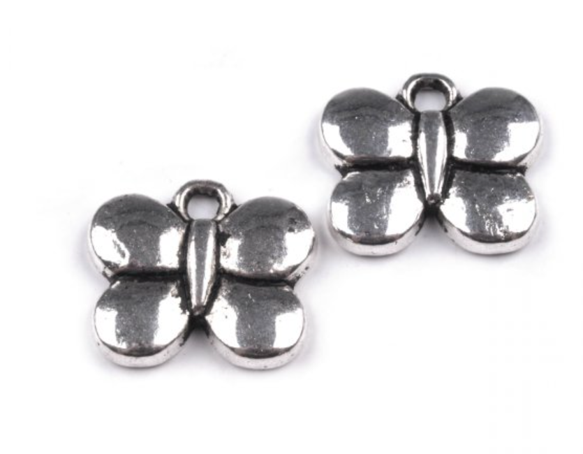 Přívěsek kovový - motýlek 10x13mm