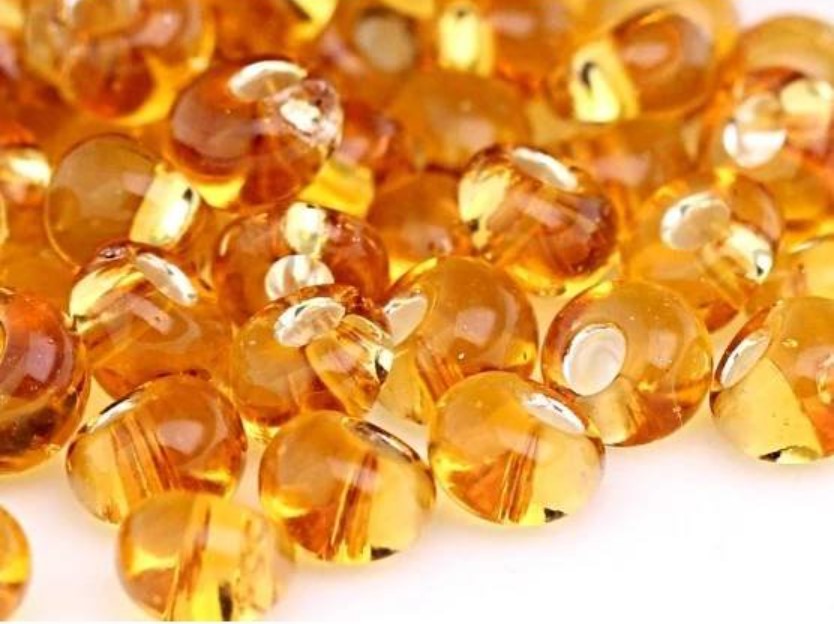 PRECIOSA Drops - zlatá (topaz) > 2/0 (sáček 20g)