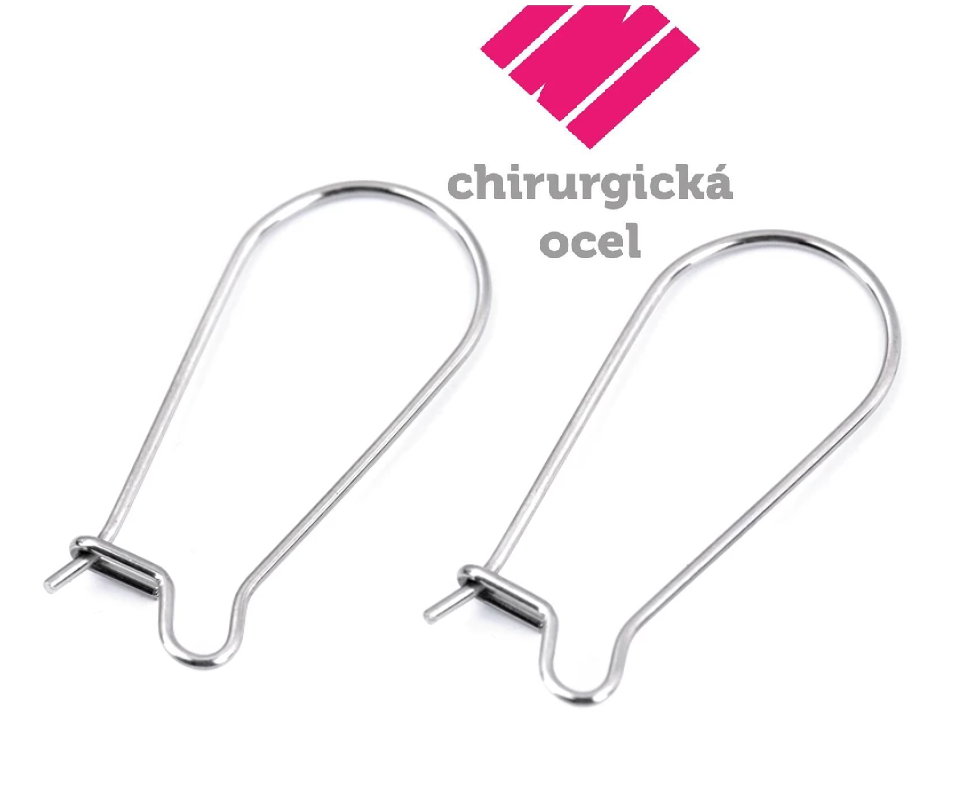 Náušnicové zapínání - Afroháček uzavřený z chirurgické oceli 25 mm (1pár)