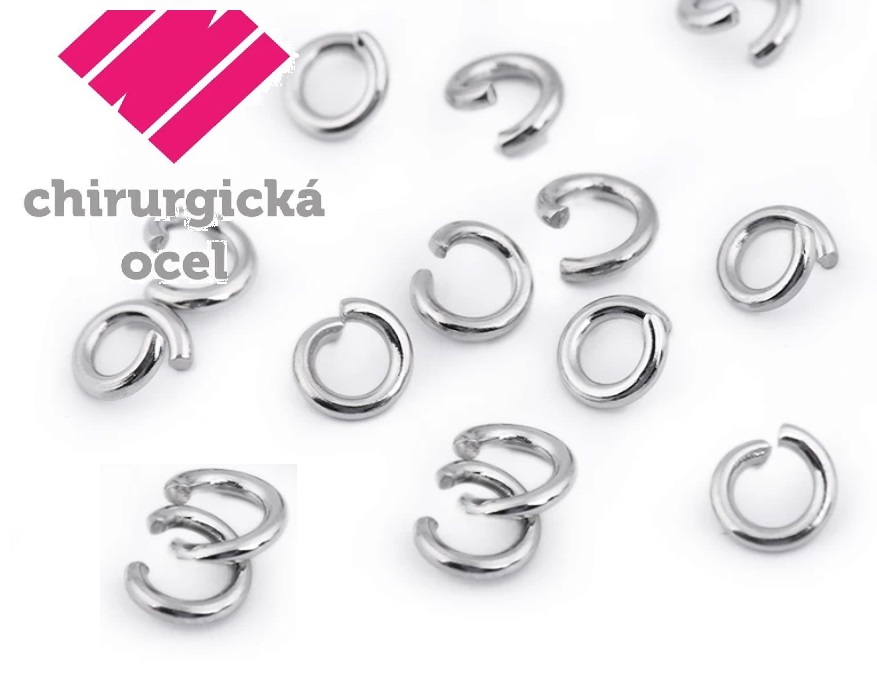 Bižuterní spojovací kroužek - chirurgická ocel - Ø 8mm (10ks)