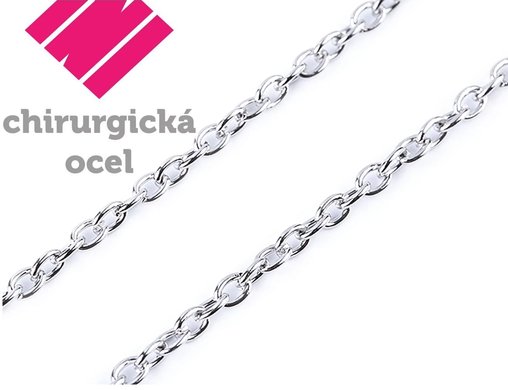Řetízek z chirurgické oceli 3 mm délka 1 m