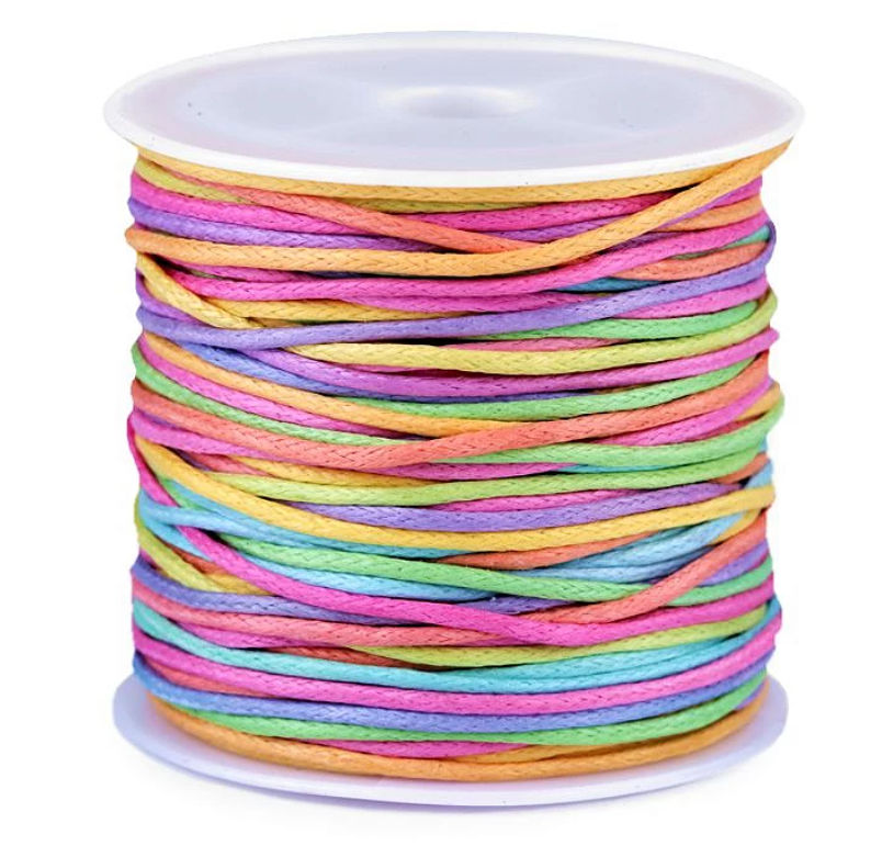 Bavlněná šňůra Ø1 mm duhová (návin 20m)