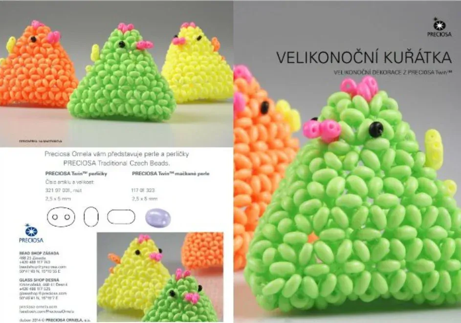 KORÁLKOVÁ STAVEBNICE - Velikonoční slepička (1ks)