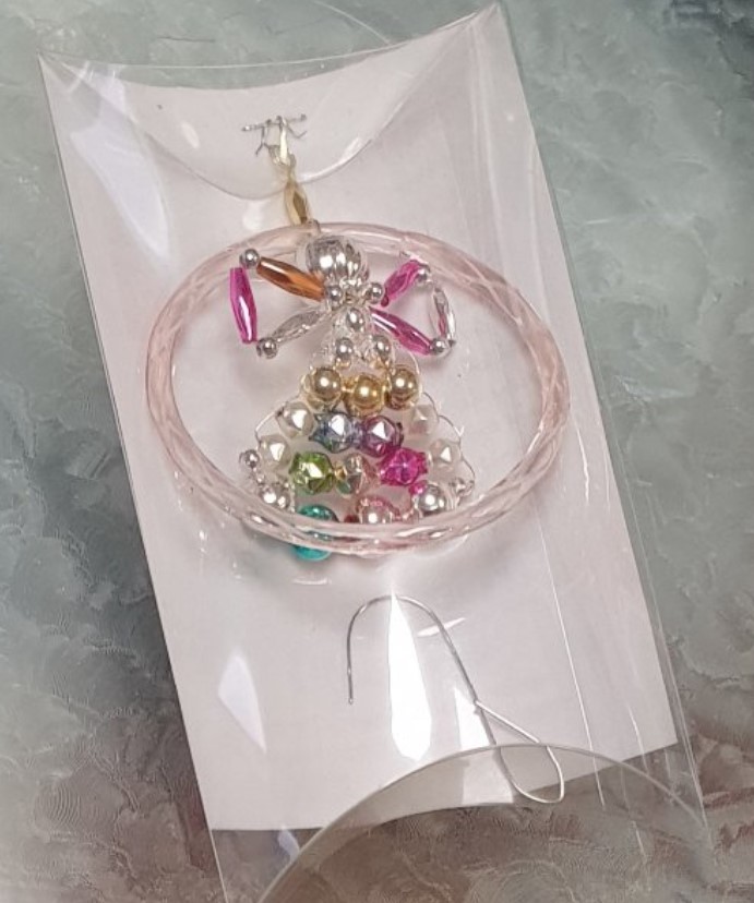 Vánoční 3D ozdoba-andílek v kroužku