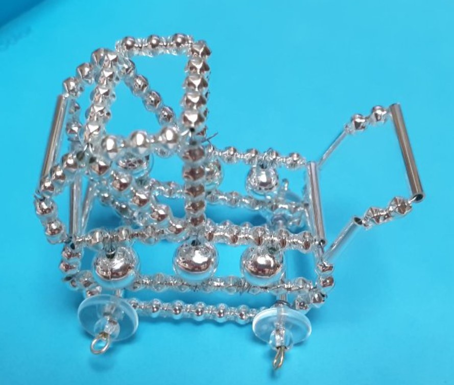 Vánoční 3D ozdoba KOČÁREK - barva stříbrná