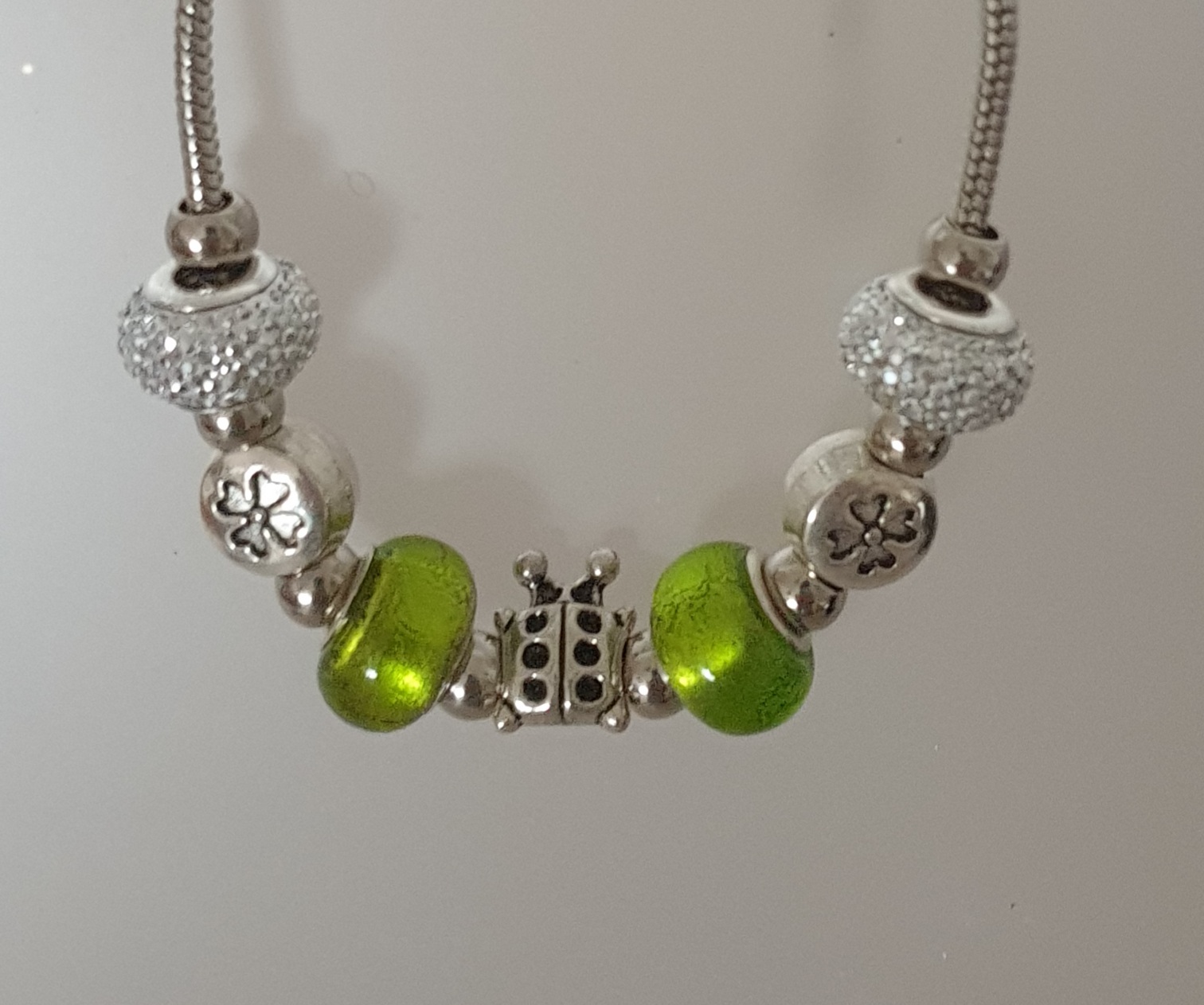 Náramek hadí ve stylu PANDORA - čtyřlístky