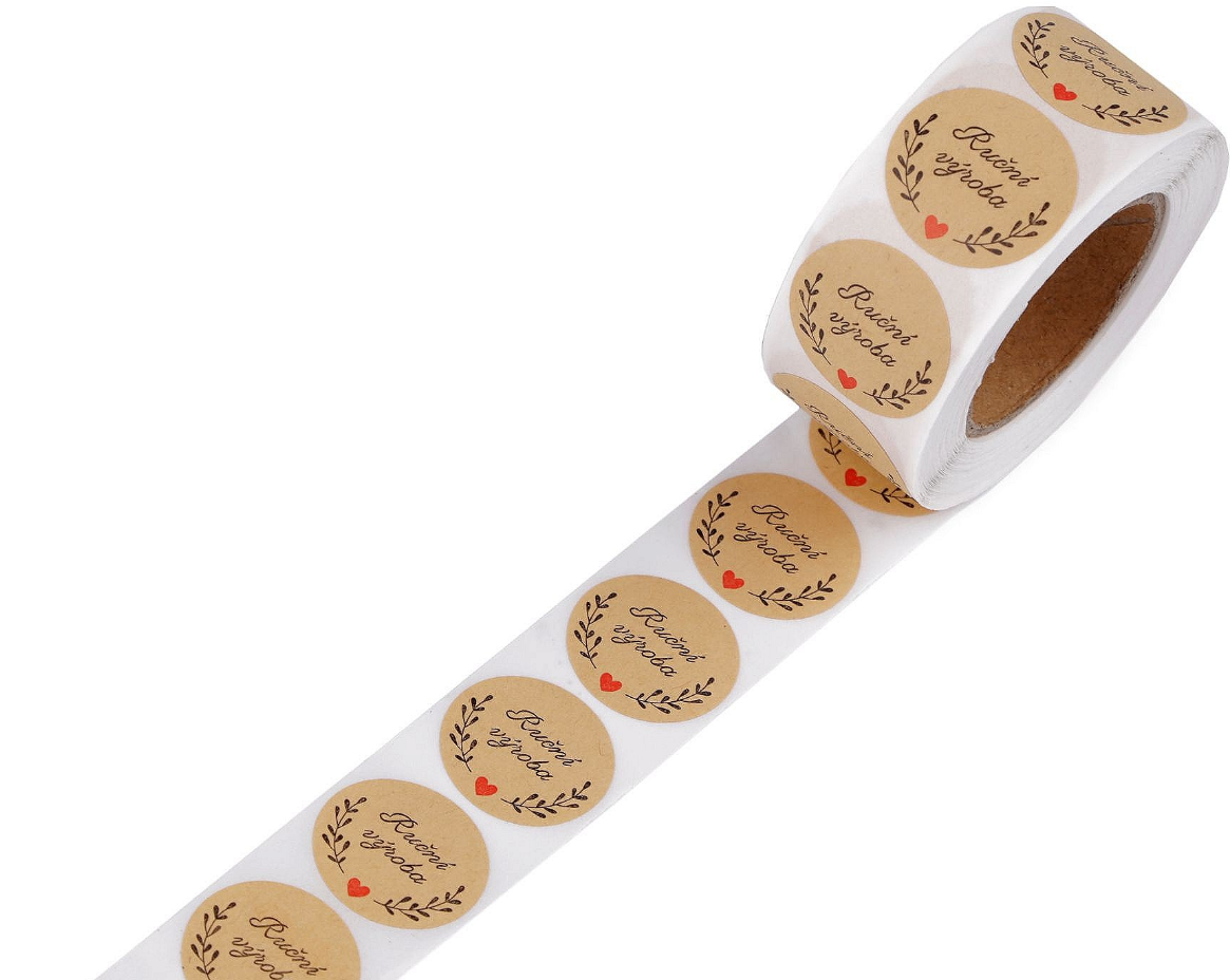 Papírové samolepky Ruční výroba Ø25 mm (10ks )