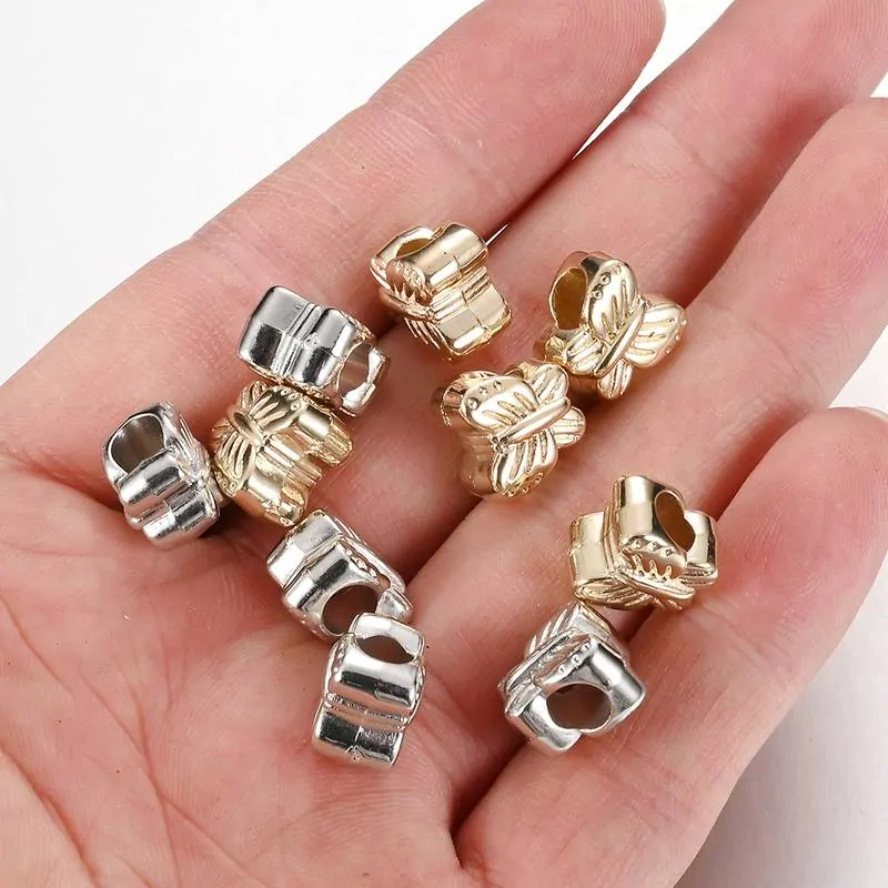Plastové korálky VELKÝ PRŮVLEK - motýl - 11x11 mm (2ks)
