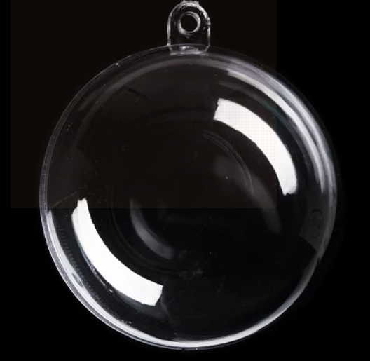 Plastová koule/baňka Ø6 cm dvoudílná