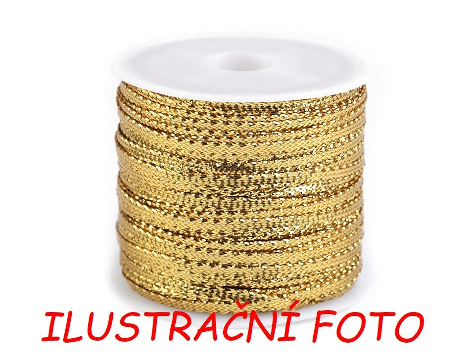 Stuha s lurexem šíře 3mm - zlatá (návin 10m)
