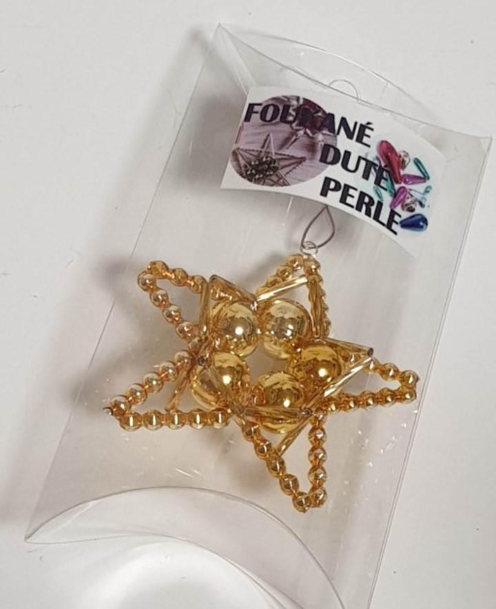 Vánoční hvězdička Ø6cm - 3D-zlatá