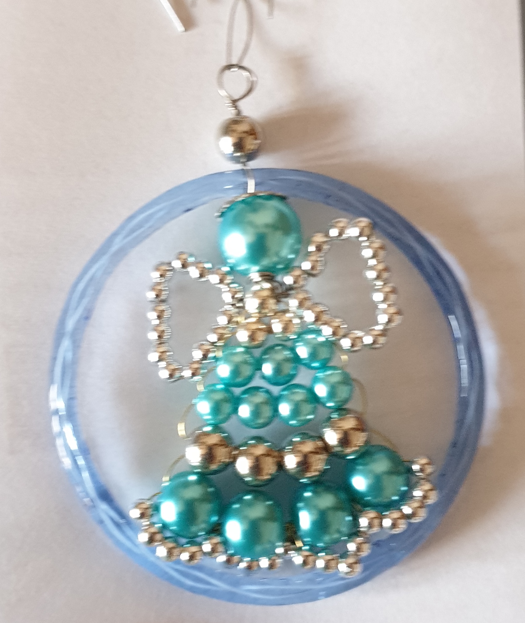 Vánoční 3D ozdoba-andílek v kroužku