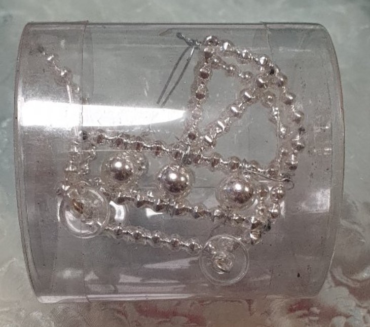 Vánoční 3D ozdoba KOČÁREK - barva stříbrná