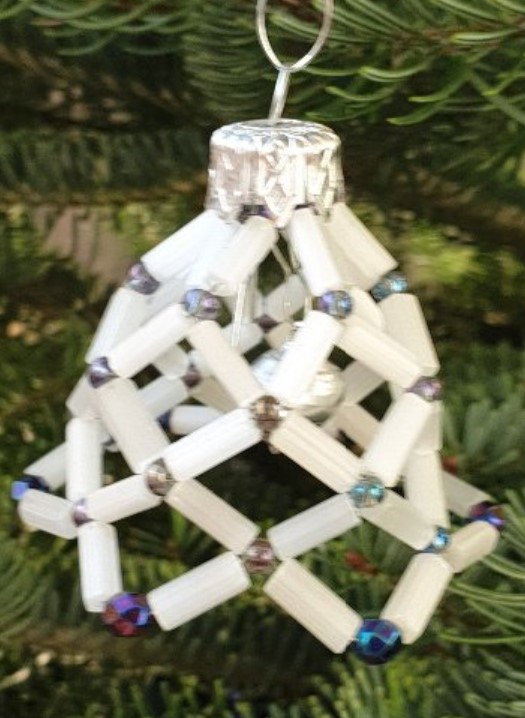 Korálkový zvoneček s rolničkou - bílý/barevný