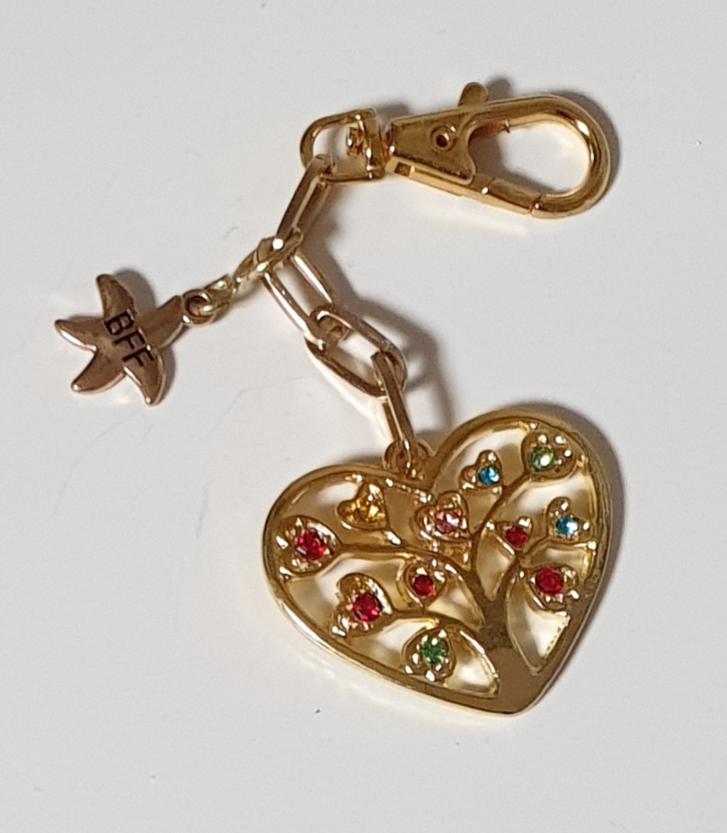 Valentýnský přívěsek STROM ŽIVOTA s karabinkou