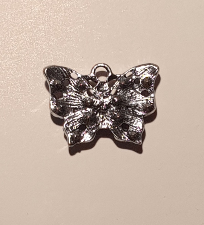Přívěsek kovový smalt - motýl 23×17mm (1kus)