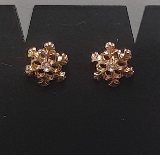 Vánoční náhrdelník a náušnice - vločka s kamínky