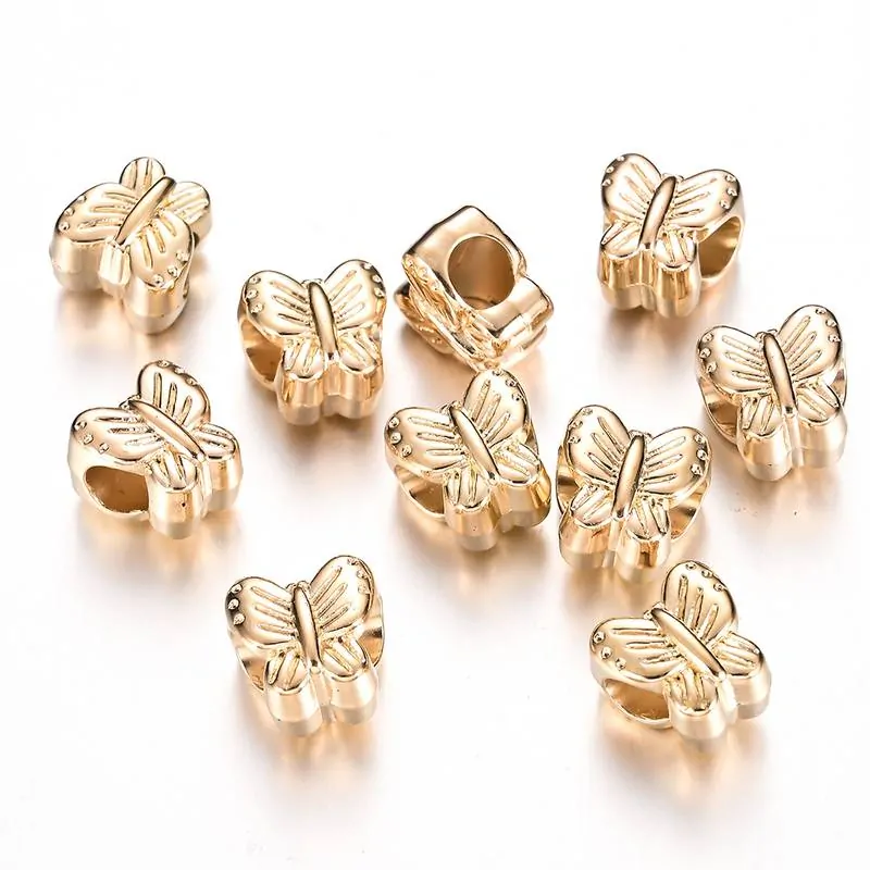 Plastové korálky VELKÝ PRŮVLEK - motýl - 11x11 mm (2ks)