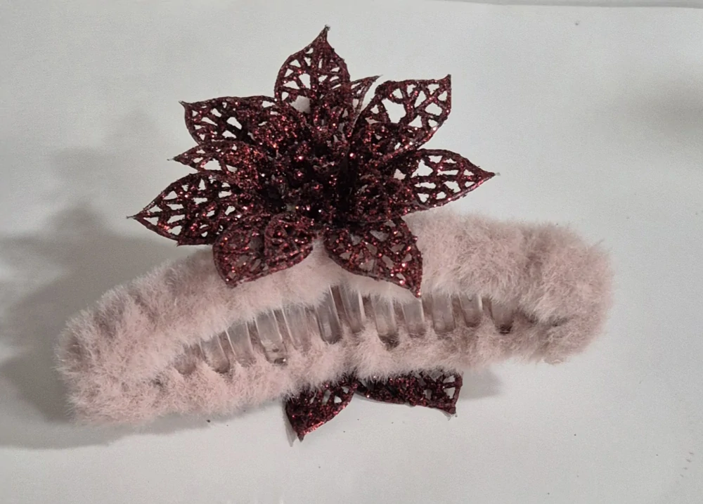 Vánoční skřipec do vlasů - s vánoční hvězdou