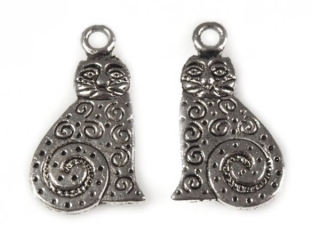 Přívěsek kovový - KOČKA 12x18mm