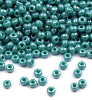 Rokajl PRECIOSA zelenomodrá perleť > (5/0) Ø4,6mm (sáček 20g)