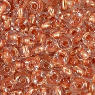 Rokajl PRECIOSA průhledná se zlatým průtahem > (6/0) Ø4,1mm (sáček 20g)