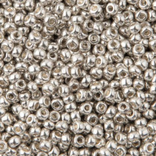 Rokajl PRECIOSA stříbrná metalic > (8/0) Ø2,9mm (sáček 20g)