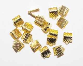 Koncovka na stužku plochá - zlatá 6x8mm (4ks)