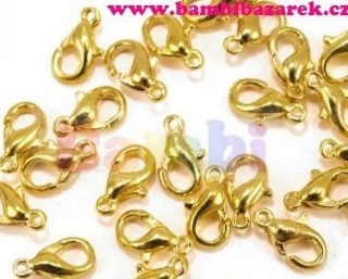 Zapínání karabinka 5x10mm - zlatá (10 kusů)
