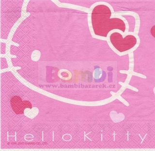 Třívrstvý ubrousek na decoupage - Hello Kitty